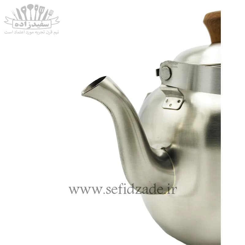کتری لوله دار قیطاسی بیستون 3.5 لیتری دسته طرح چوب 4010 — تصویر ۴