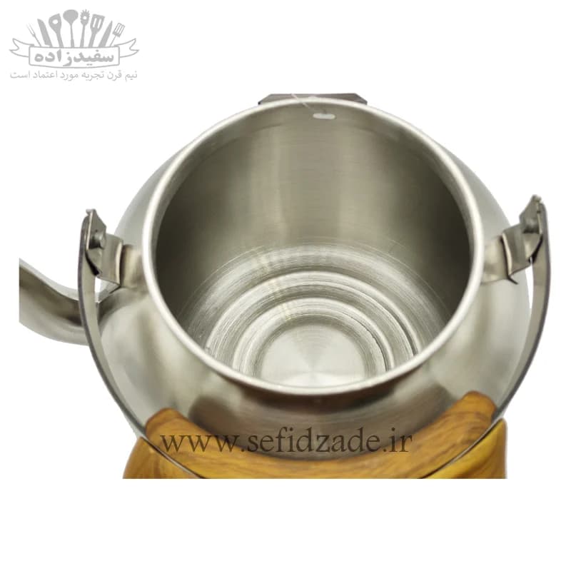 کتری لوله دار قیطاسی بیستون 3.5 لیتری دسته طرح چوب 4010 — تصویر ۳