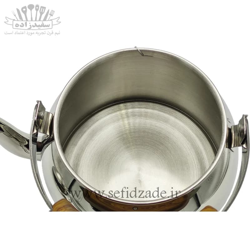 کتری لوله دار کف چدن قیطاسی کارن 3 لیتری دسته طرح چوب 30705 — تصویر ۸
