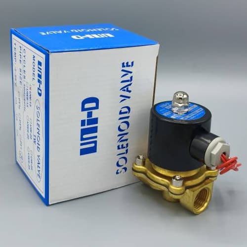 شیر برقی یونیدی UNi-D برنجی آب مدل UW-15سایز 1/2 اینچ