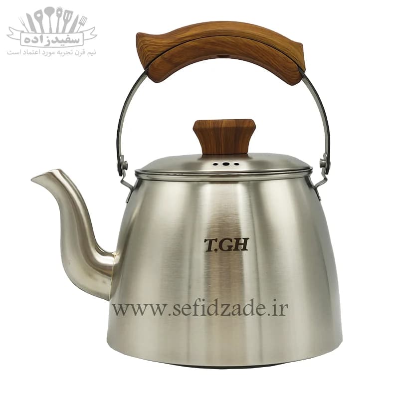کتری لوله دار کف چدن قیطاسی سپهر 2.5 لیتری دسته طرح چوب 30407 — تصویر ۶