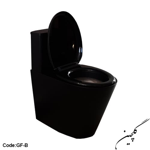 توالت فرنگی زمینی استیل- مشکی مات — تصویر ۴