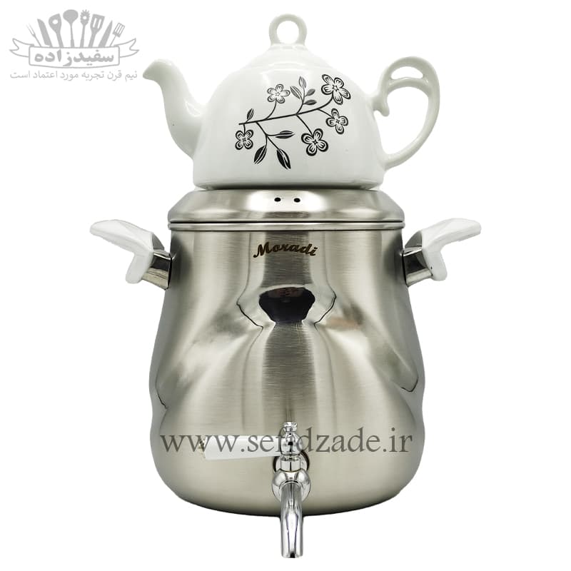 کتری و قوری استیل دستی لوکس 309 کف ساده 5 لیتری — تصویر ۷