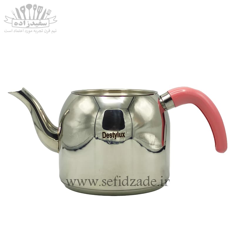 کتری و قوری لوله دار دستی لوکس 802 دسته صورتی 2.5 لیتری — تصویر ۱۰