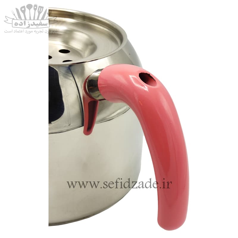 کتری و قوری لوله دار دستی لوکس 802 دسته صورتی 2.5 لیتری — تصویر ۶