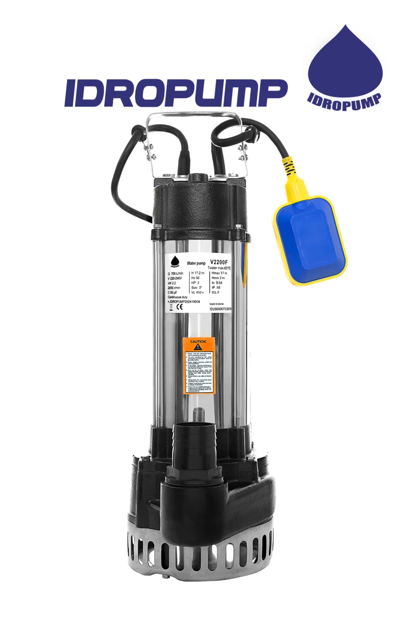 لجنکش 17 متری 3 اینچ فلوتردار ایدرو IDROPUMP V2200Fگارانتی یکساله