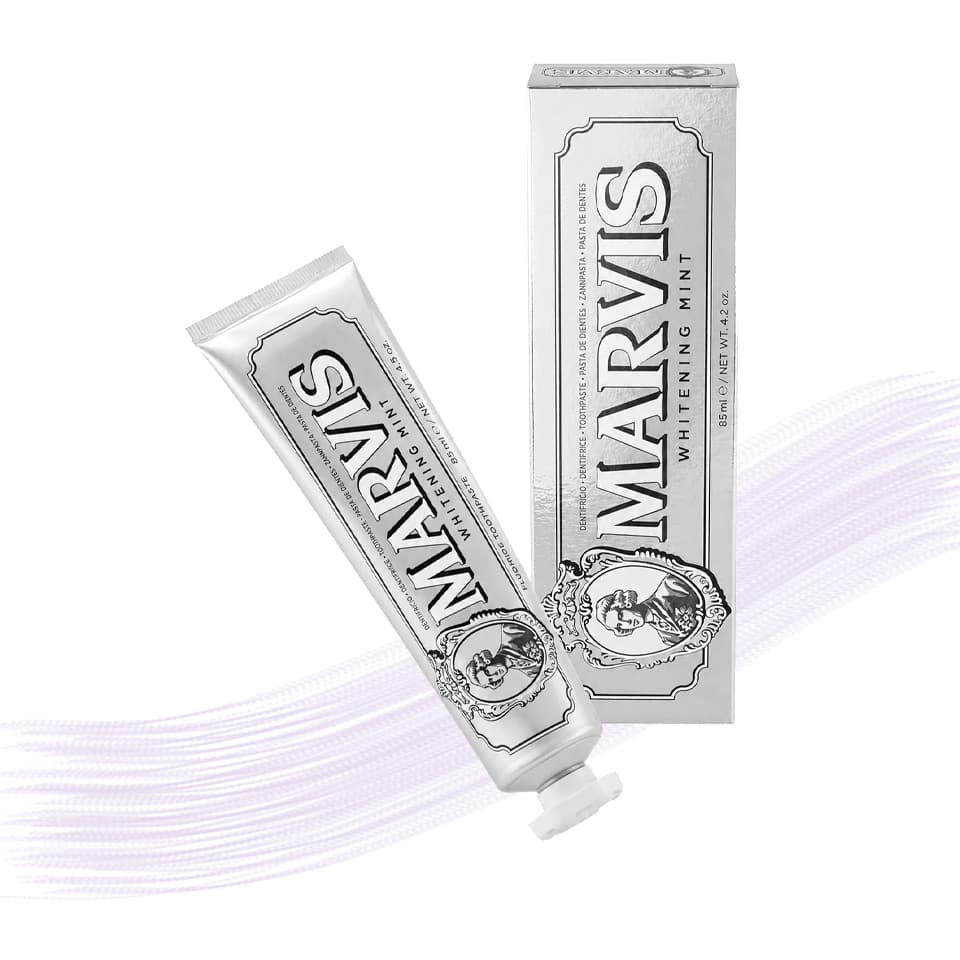 خمیر دندان سفید کننده مارویس MARVIS مدل WHITENING MINT ایتالیا اورجینال حجم 85ml