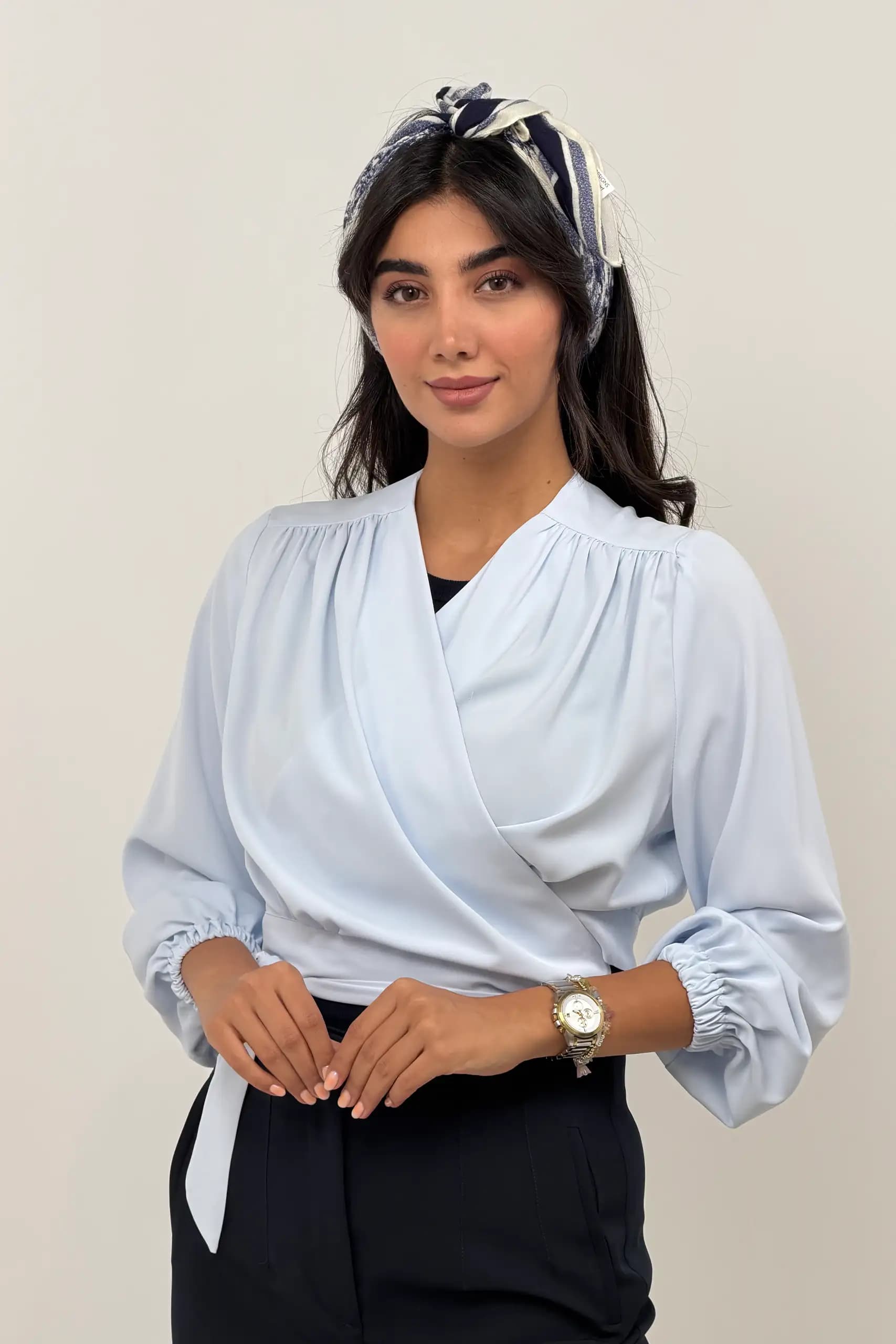 شومیز ژاکلین چپ و راستی آستین کش — تصویر ۷