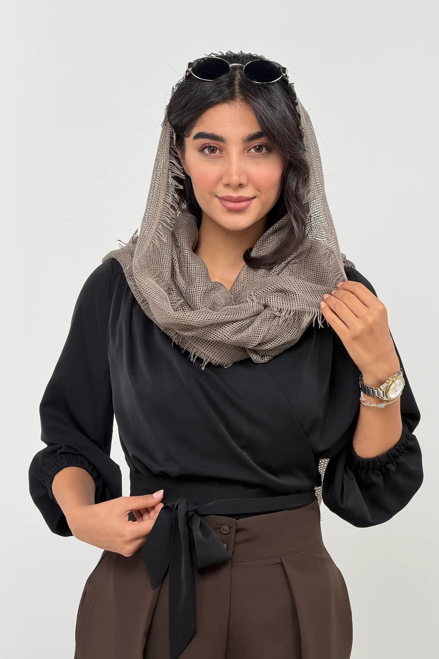شومیز ژاکلین چپ و راستی آستین کش — تصویر ۸