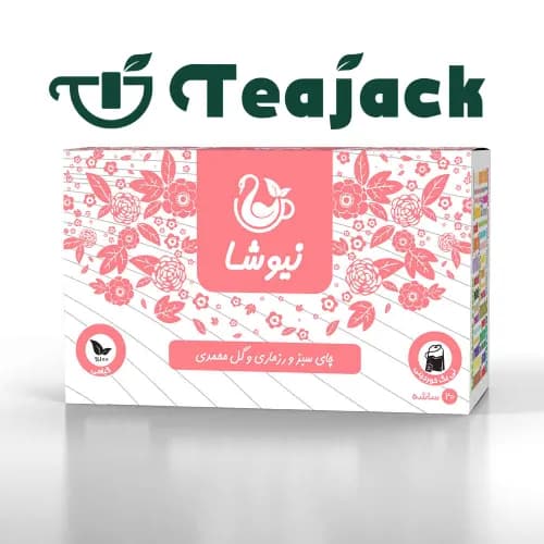 دمنوش چای سبز و رزماری و گل محمدی نیوشا