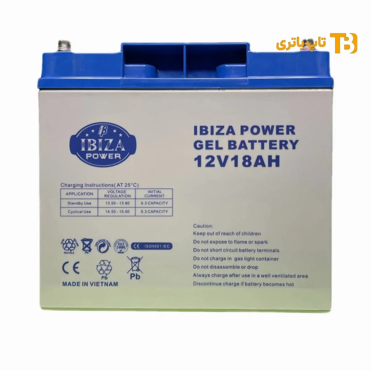 باتری UPS با ولتاژ 12 ولت و شدت جریان 18 آمپرساعت ایبیزا مدل IBZ 12-18