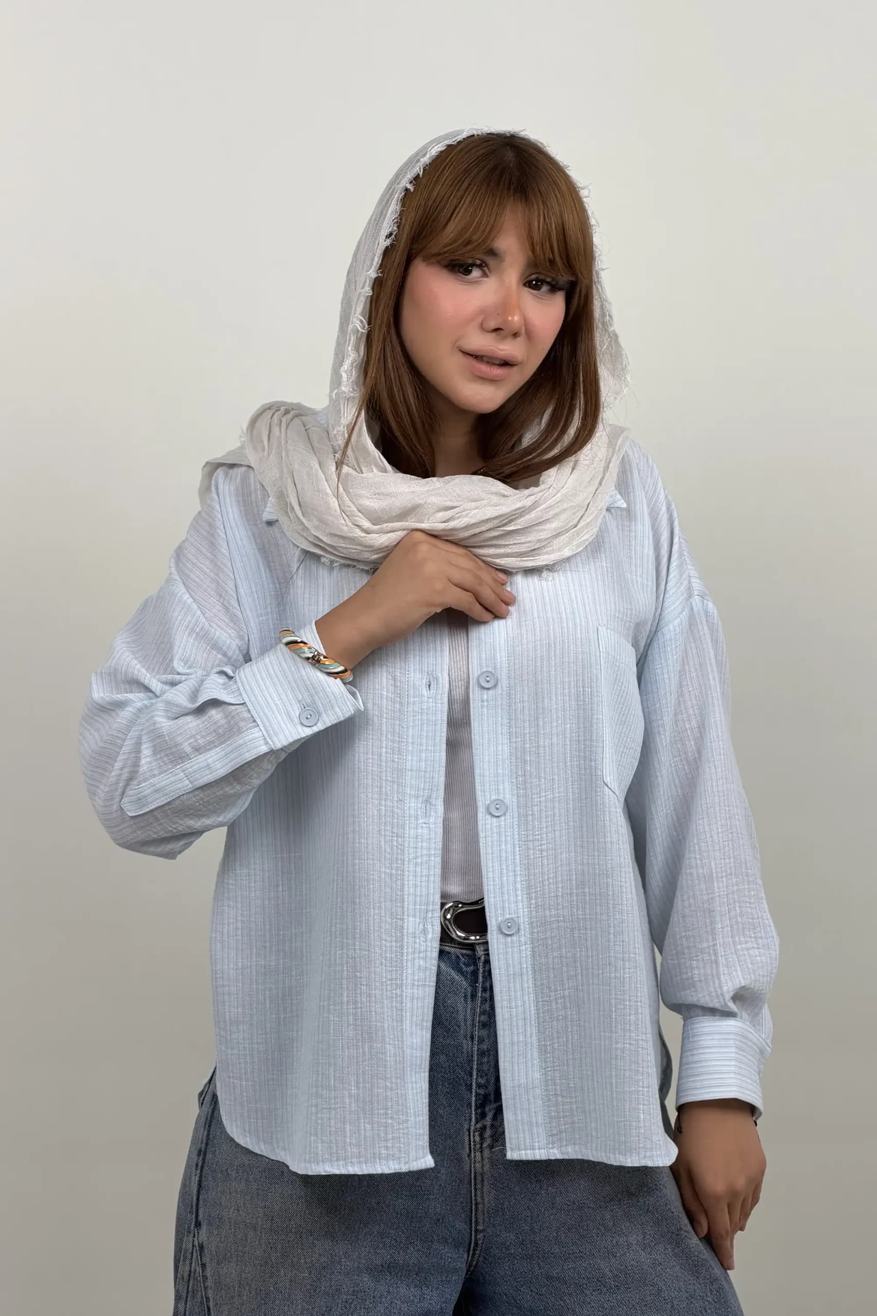شومیز لنین ملانژ پیراهنی — تصویر ۷