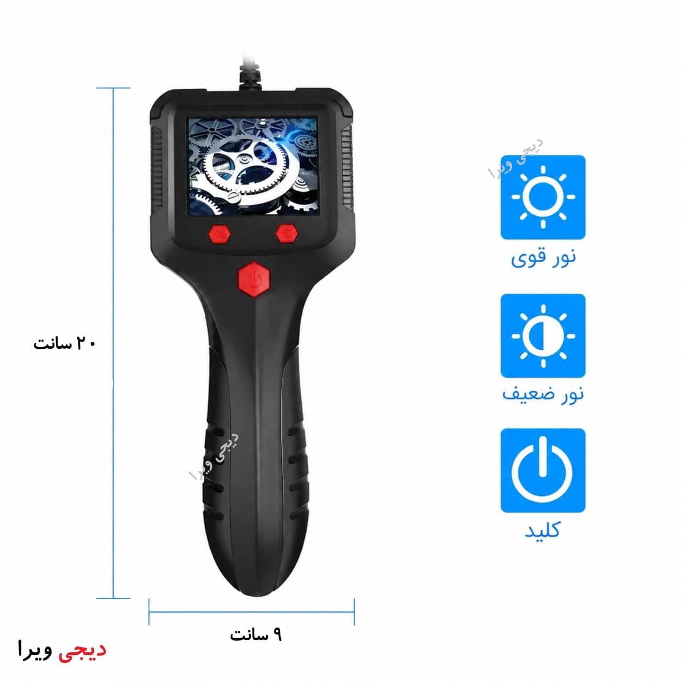 دوربین شلنگی فنری 30 متری مانیتور دار P300 — تصویر ۴