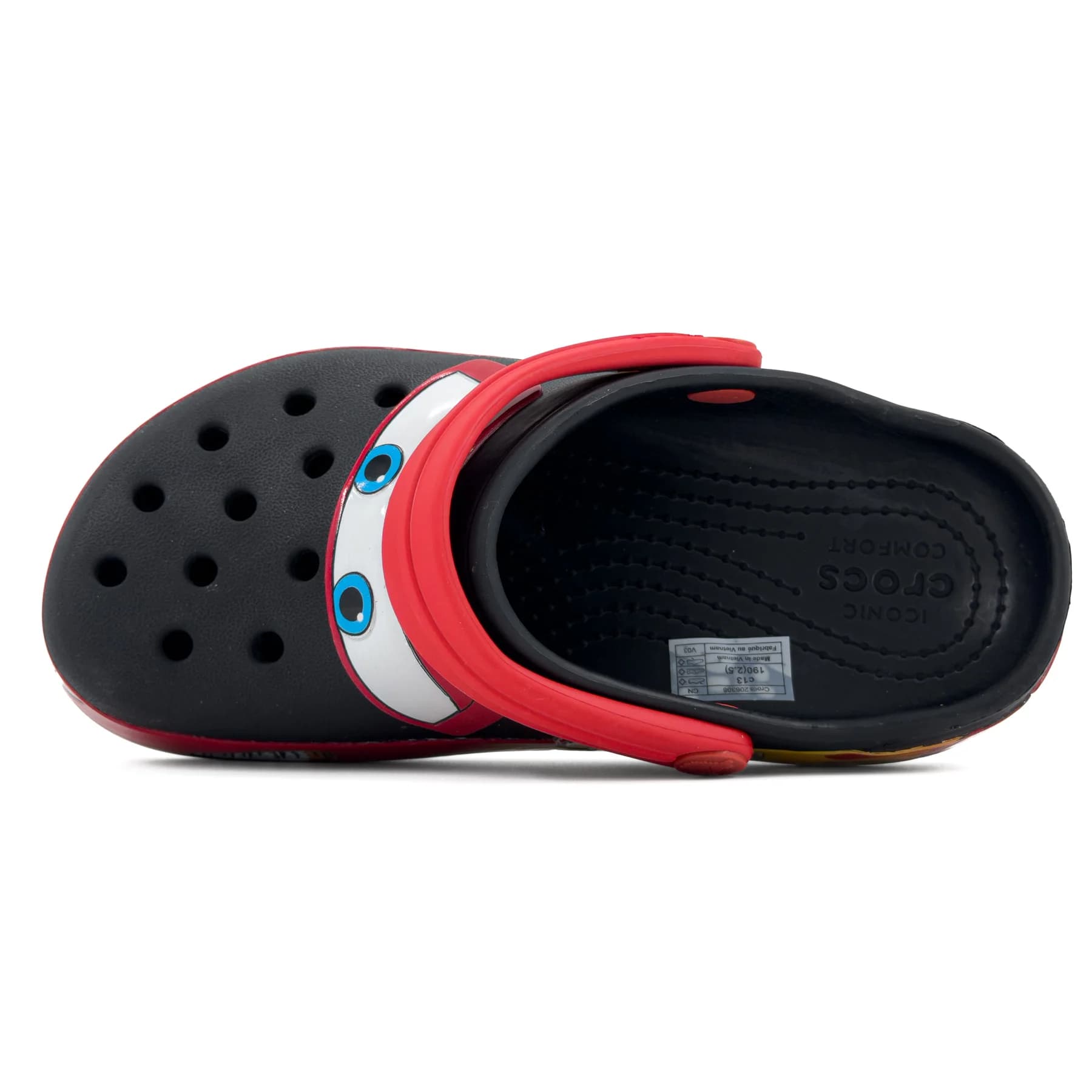 کراکس بچگانه مک‌کوئین مشکی قرمز اورجینال | Crocs — تصویر ۹