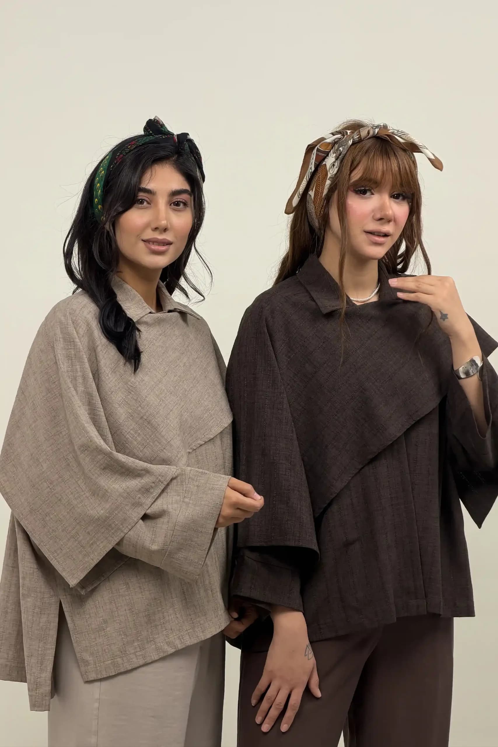 مانتو کت زنانه سافاری شالدار — تصویر ۷