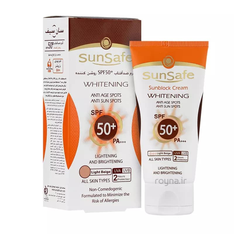 کرم ضد آفتاب رنگی سان سیف روشن کننده با SPF50 مناسب انواع پوست حجم 50 میلی لیتر — تصویر ۴