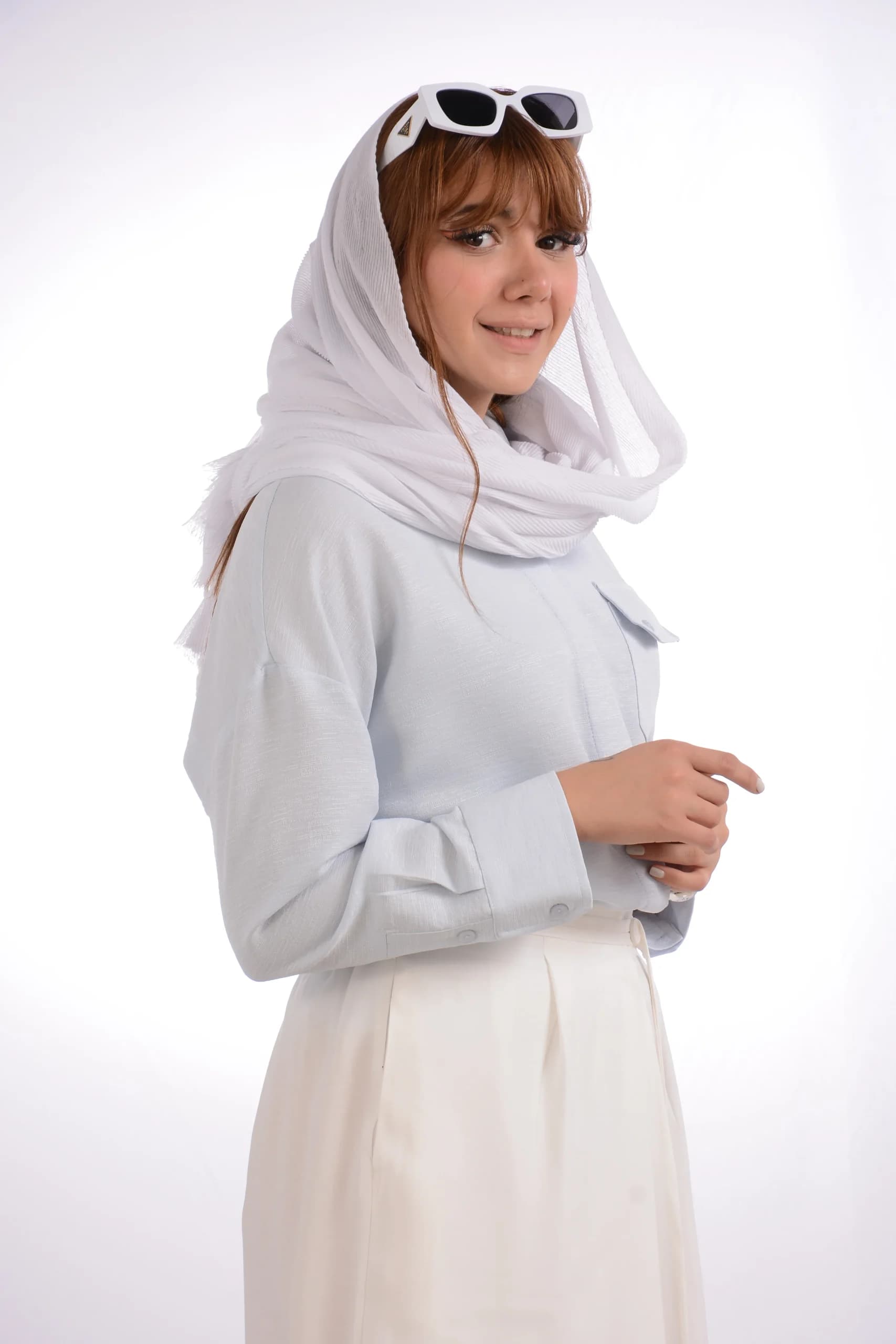 شومیز کوتاه کریستال تک جیب ثمین — تصویر ۴