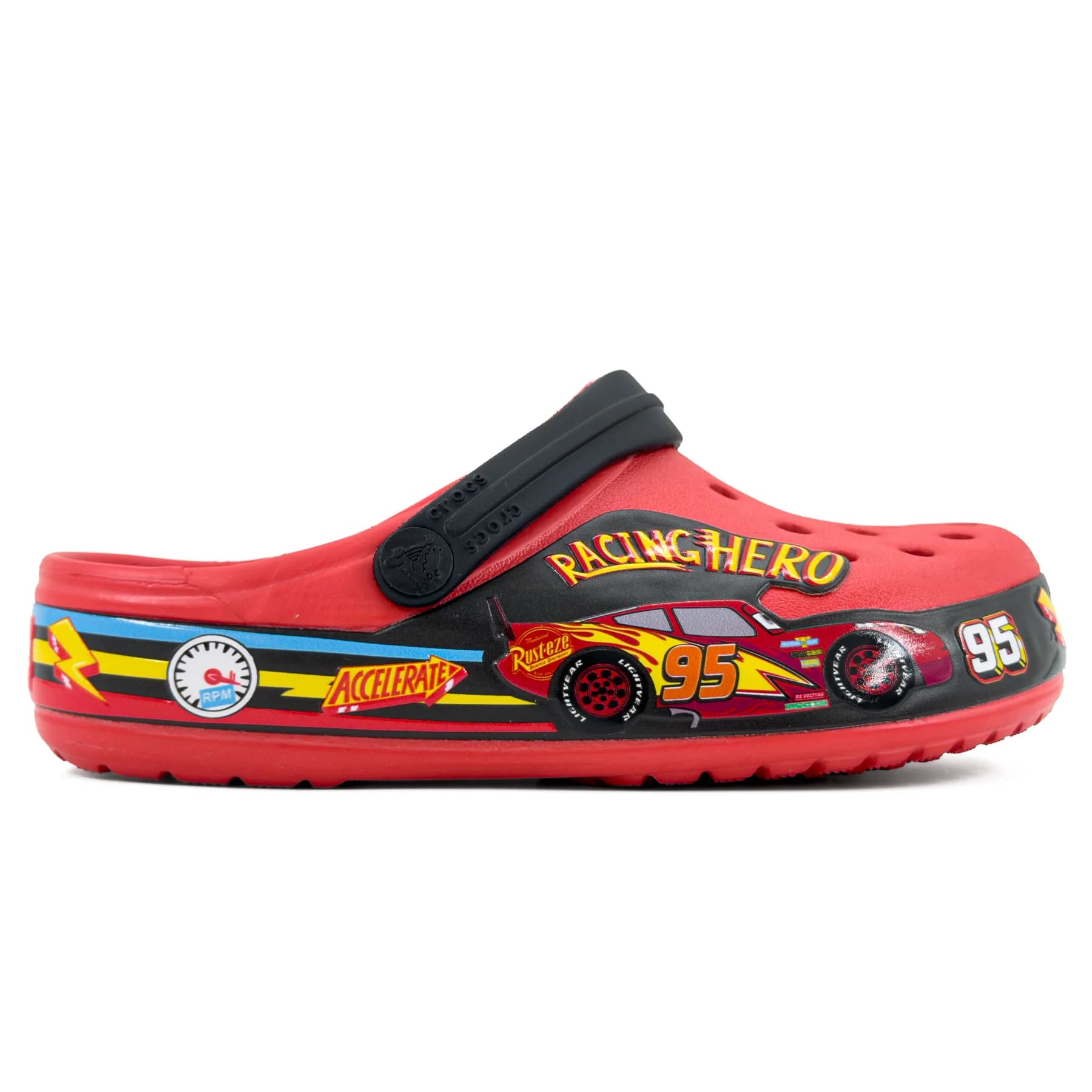 کراکس بچگانه مک‌کوئین قرمز مشکی | Crocs Kids McQueen — تصویر ۷