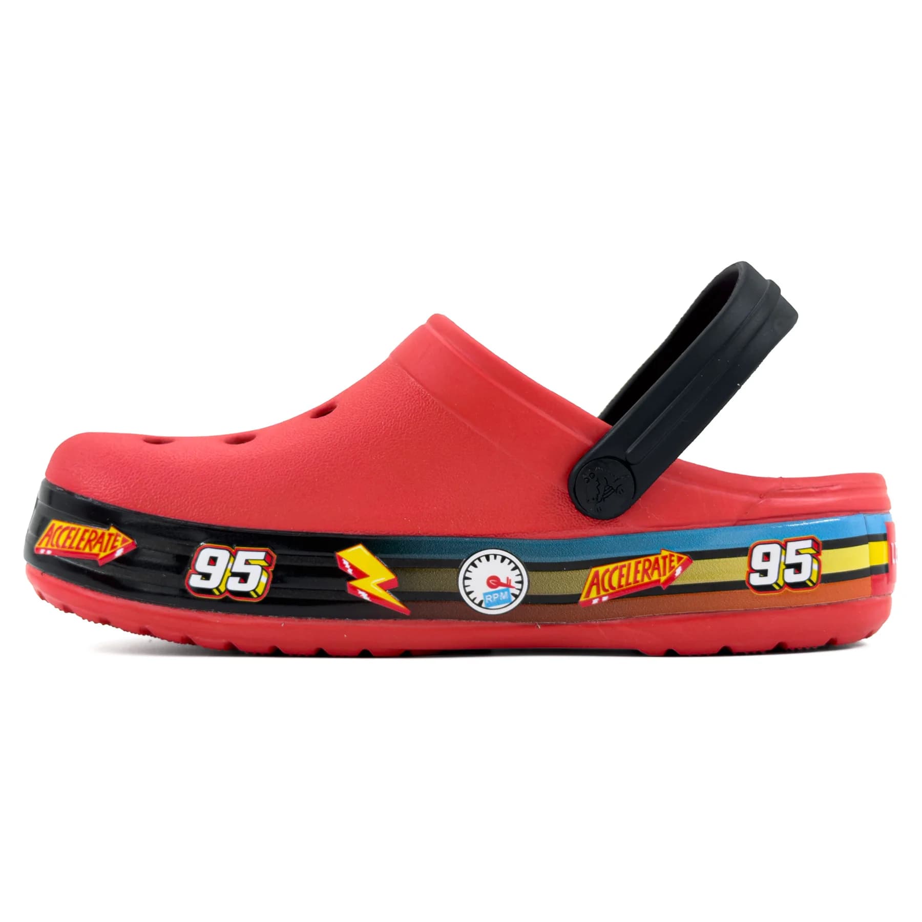 کراکس بچگانه مک‌کوئین قرمز مشکی | Crocs Kids McQueen — تصویر ۹