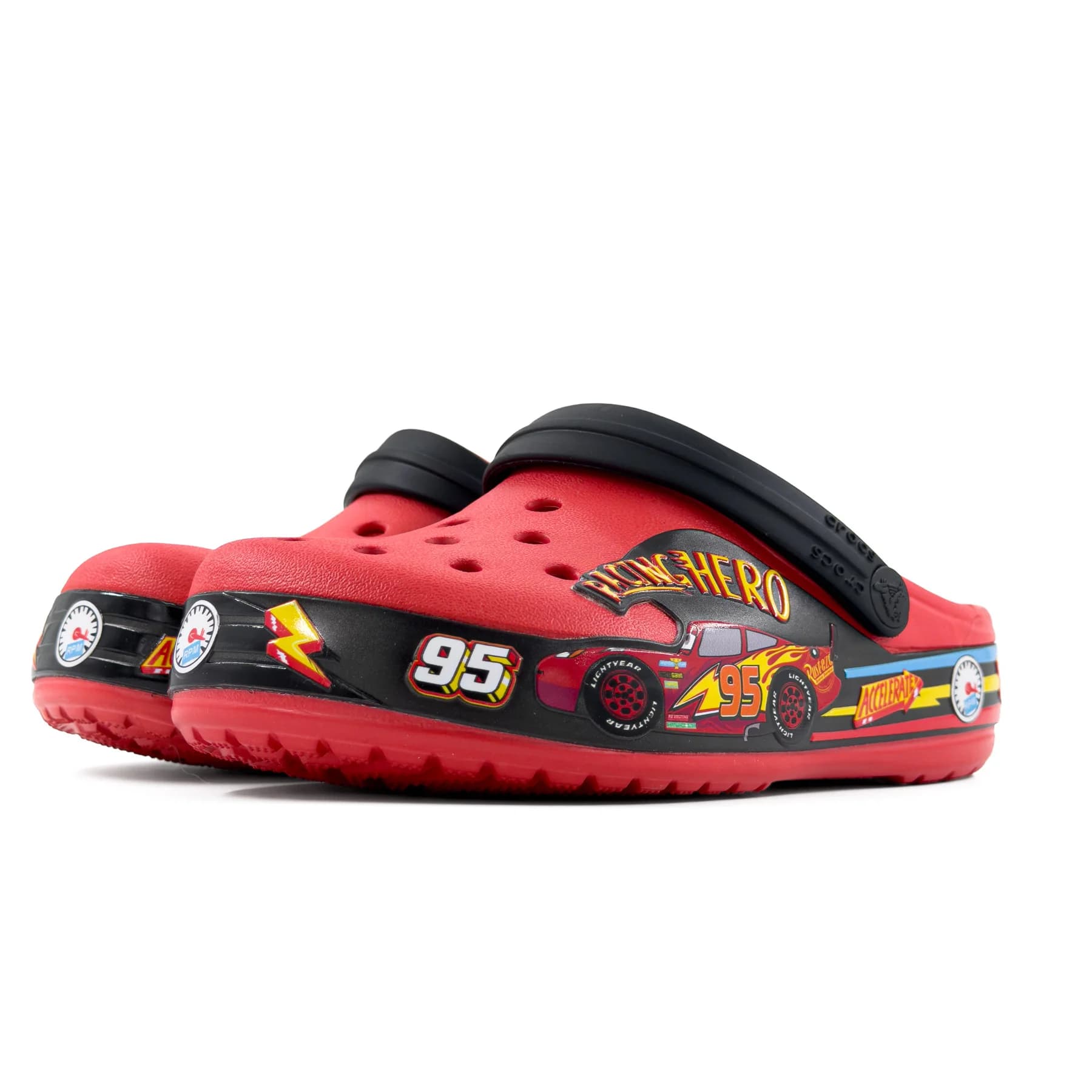 کراکس بچگانه مک‌کوئین قرمز مشکی | Crocs Kids McQueen — تصویر ۴