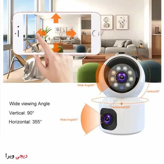 دوربین بی بی کم کودک و سالمند سیمکارت خور چرخشی دو لنز 4G — تصویر ۶