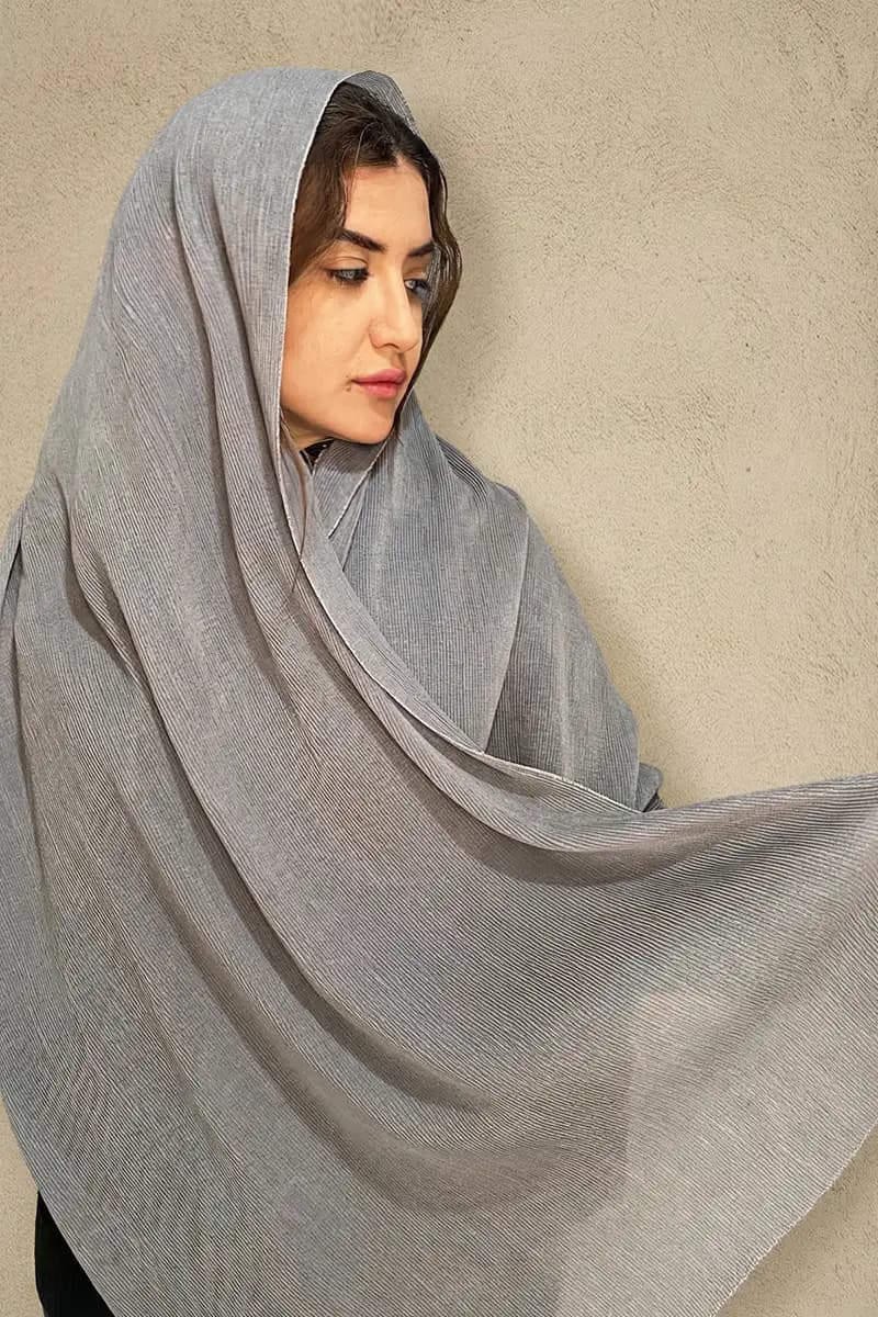 شال نخی پلیسه دور سیمی — تصویر ۶