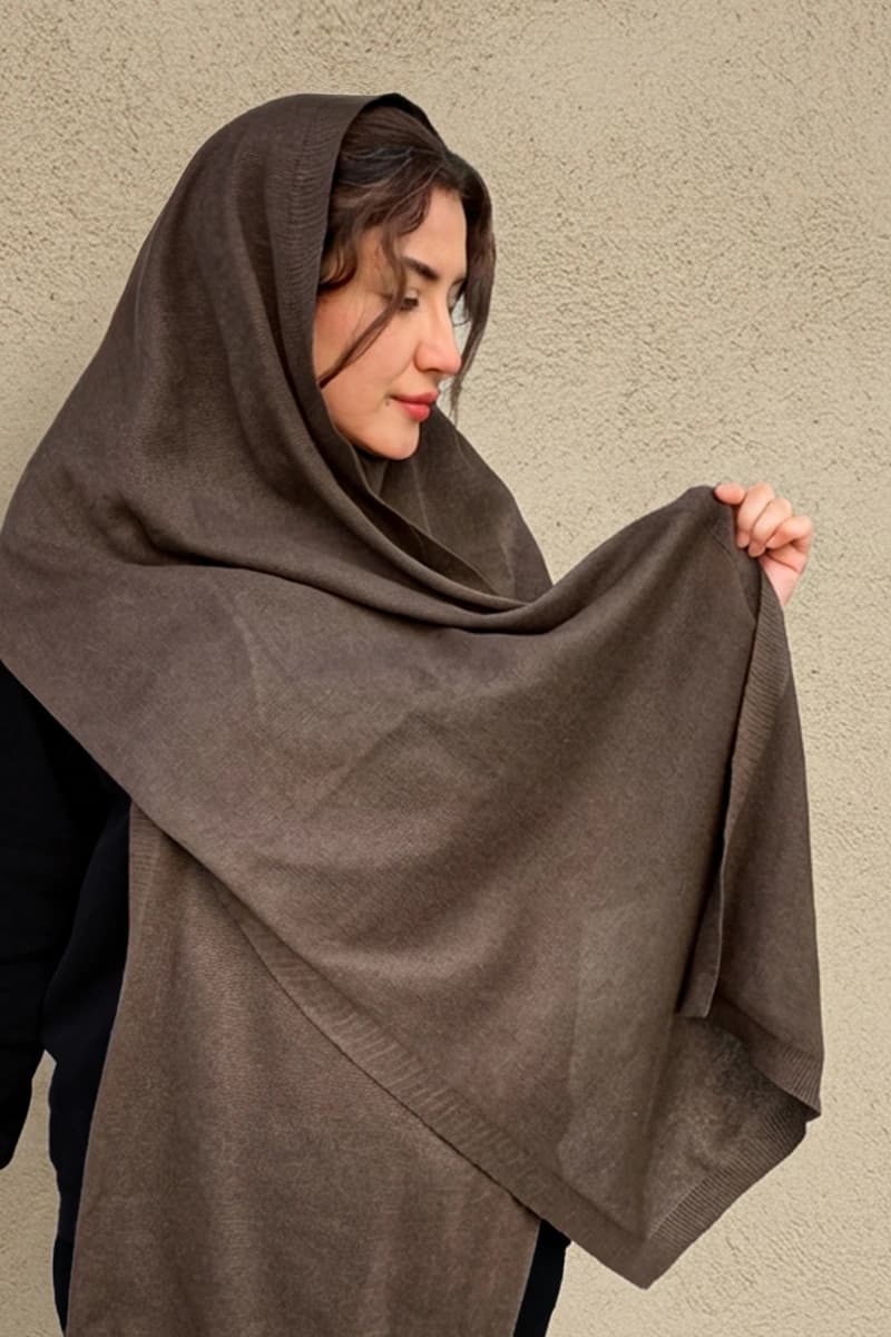 شال بافتنی زنانه قواره بزرگ — تصویر ۱۰