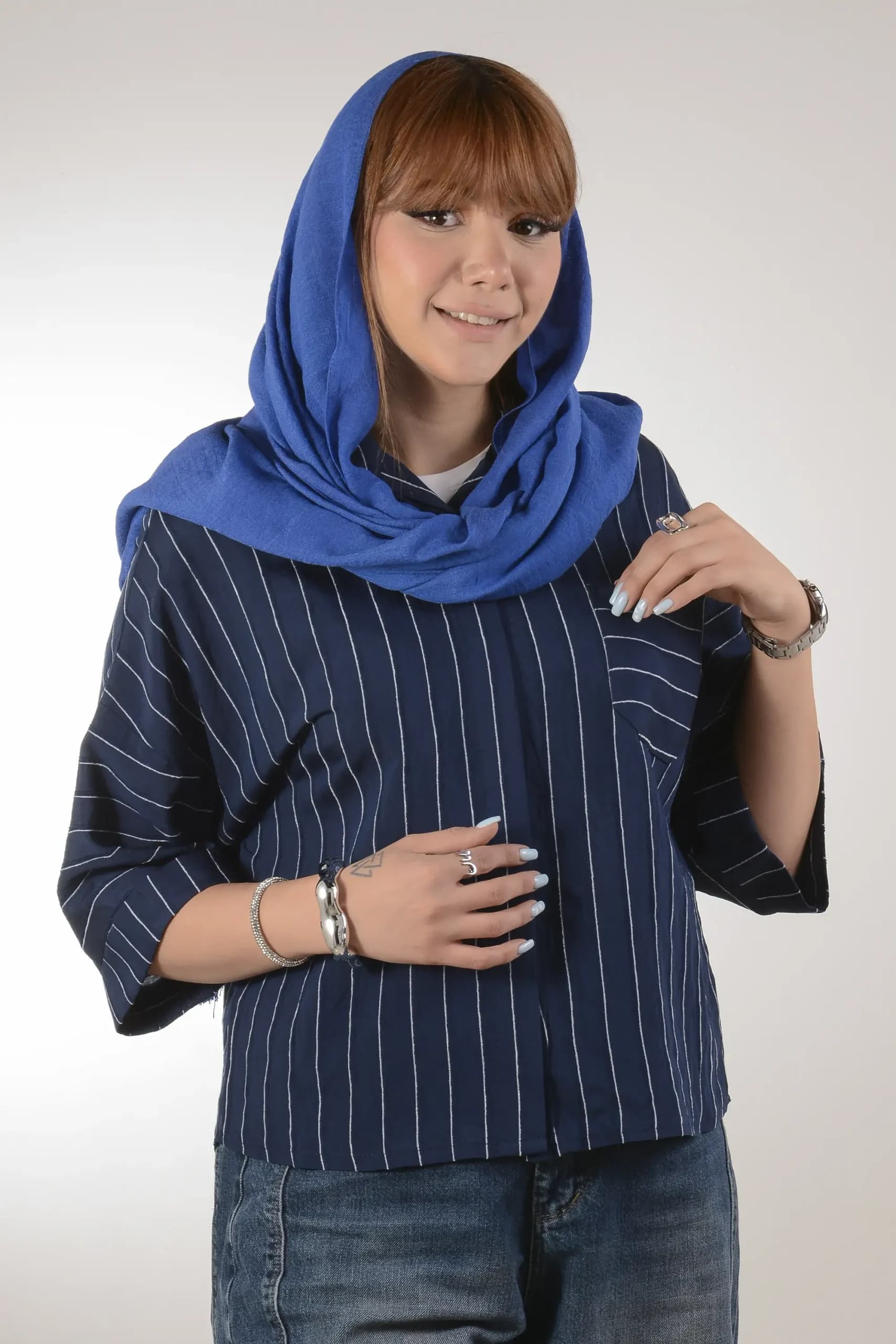 شومیز باکسی NR دکمه مخفی — تصویر ۷