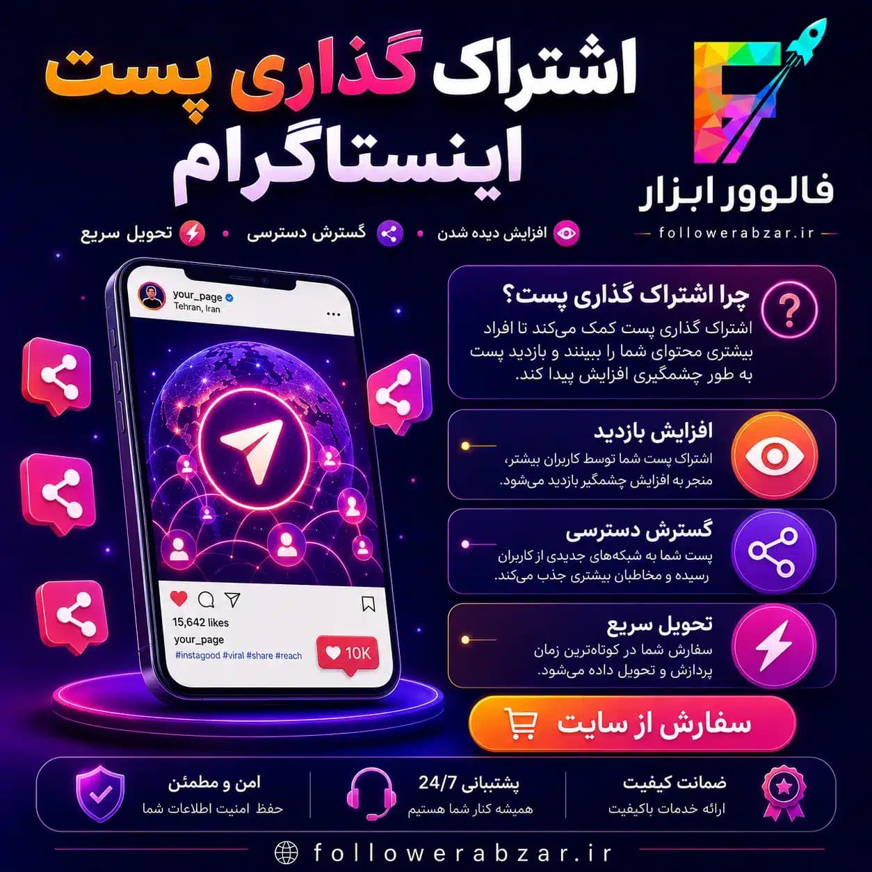 اشتراک گذاری پست اینستاگرام – 5000 عدد