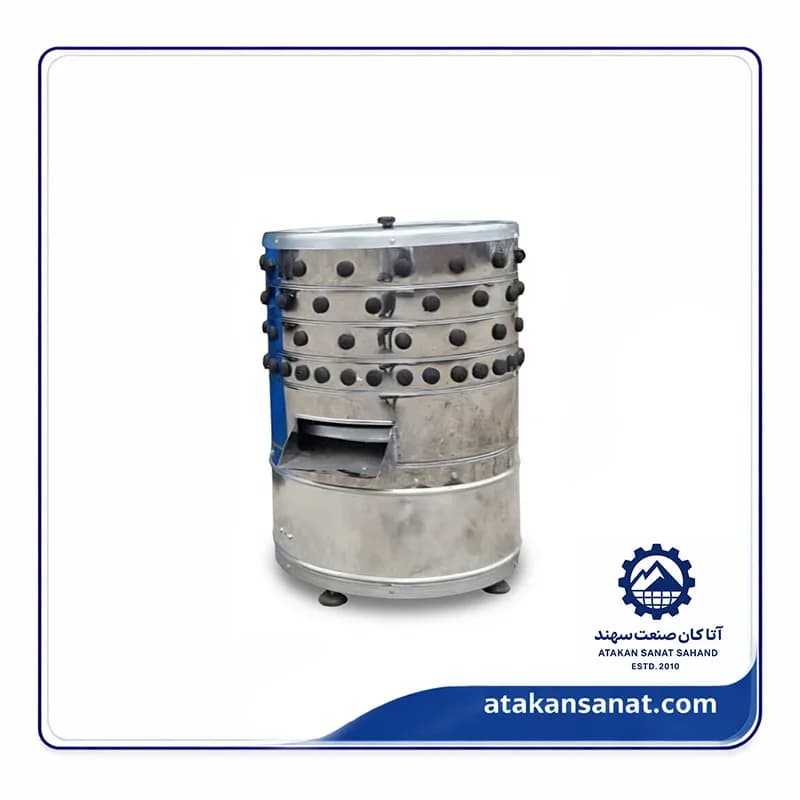 پرکن مرغ نیمه‌صنعتی با بدنه گالوانیزه — تصویر ۲