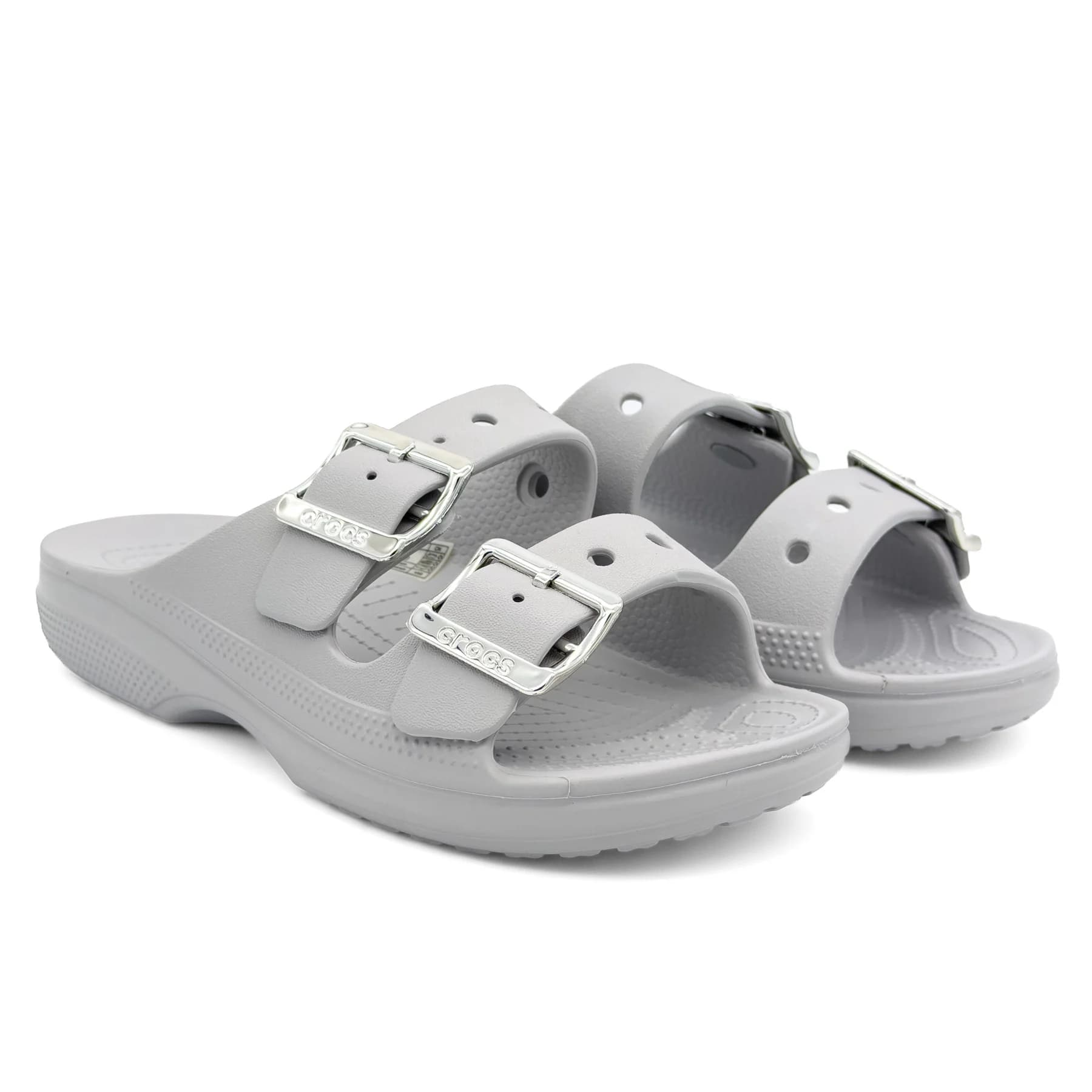صندل کراکس باکل طوسی نقره‌ای زنانه | Crocs Buckle Sandal — تصویر ۱۲