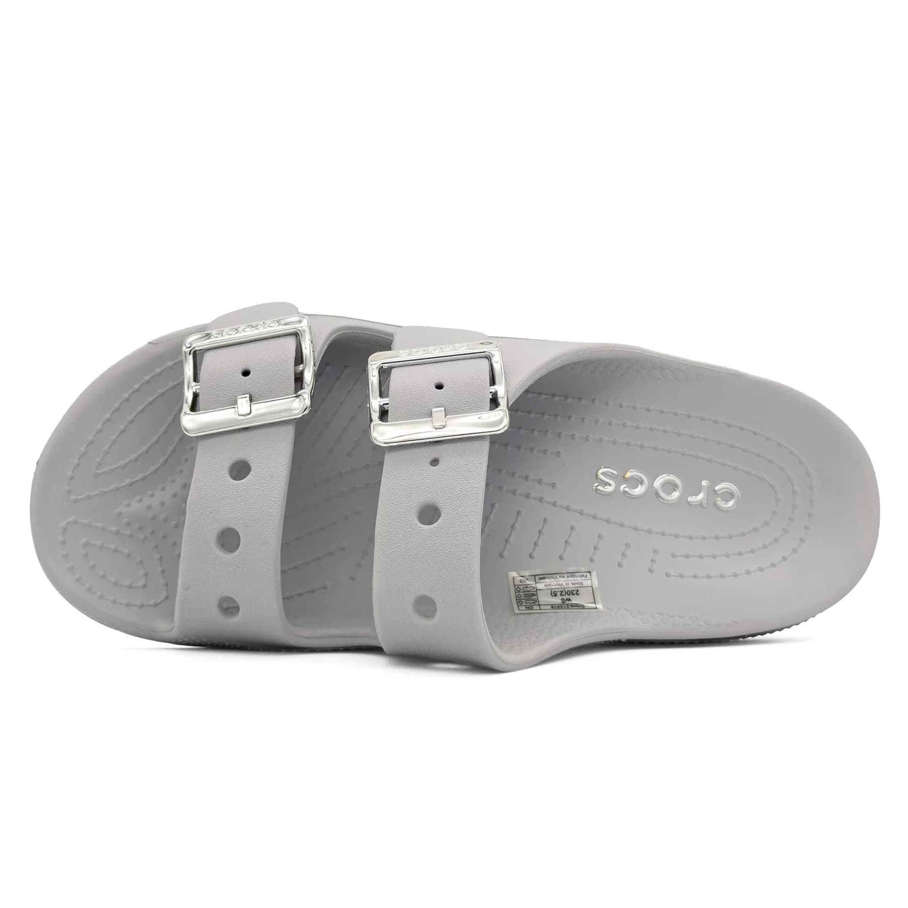 صندل کراکس باکل طوسی نقره‌ای زنانه | Crocs Buckle Sandal — تصویر ۷
