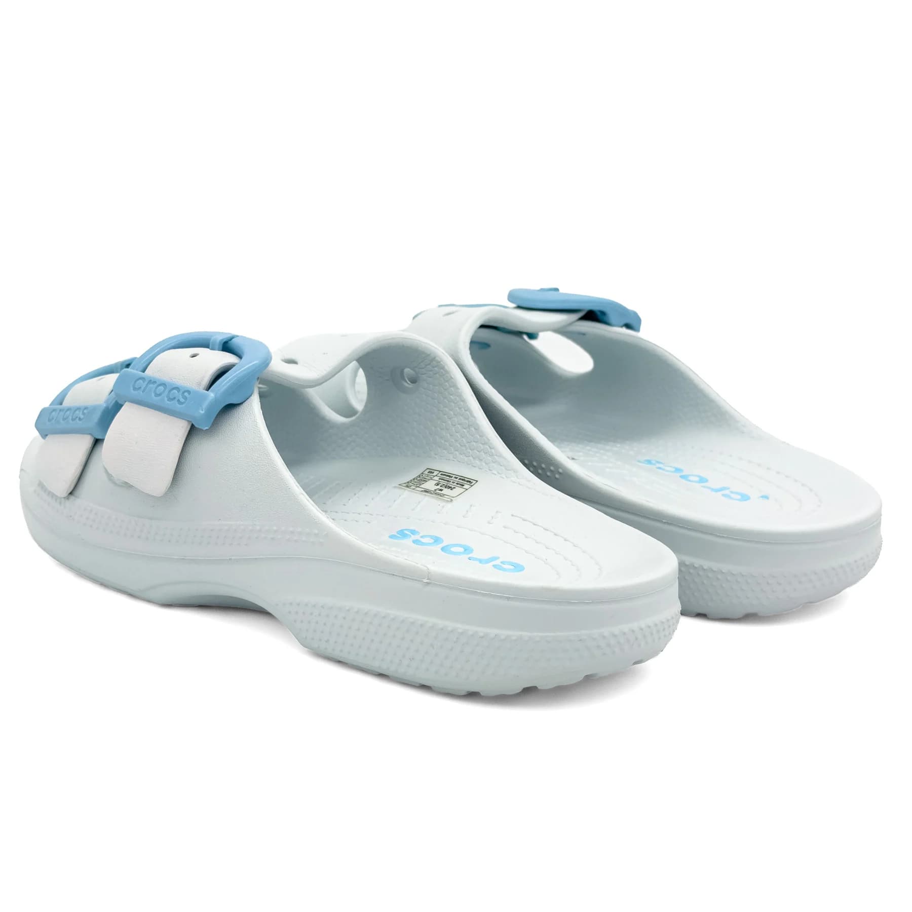 صندل کراکس باکل سفید آبی زنانه | Crocs Buckle Sandal — تصویر ۸