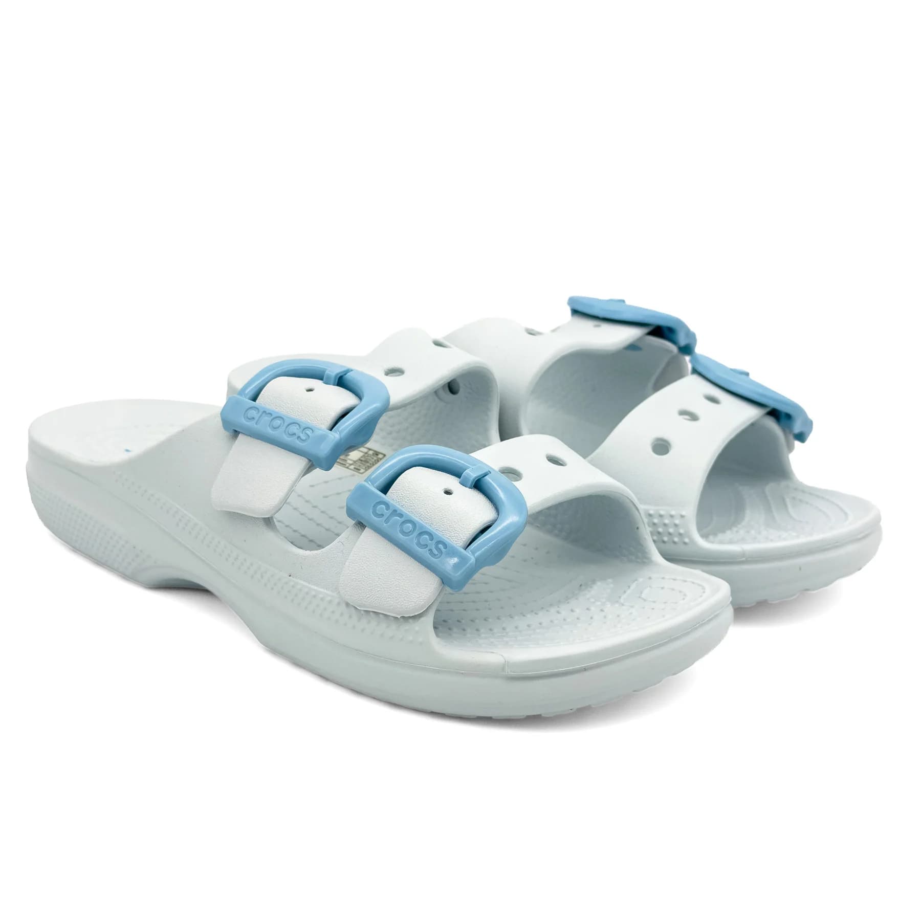 صندل کراکس باکل سفید آبی زنانه | Crocs Buckle Sandal — تصویر ۷