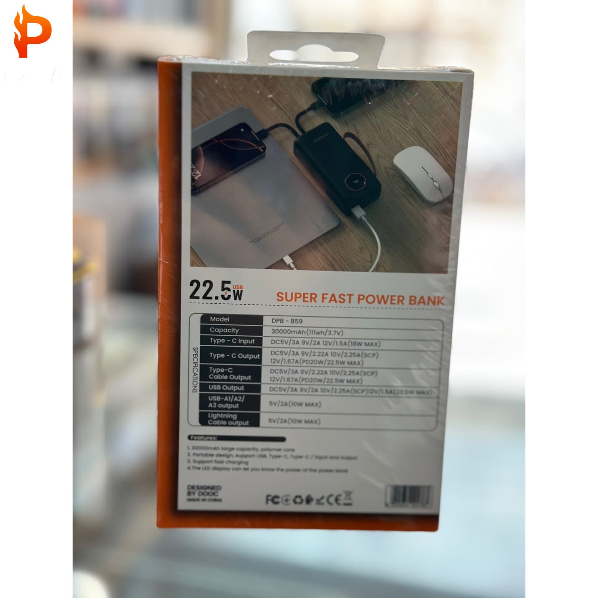 پاوربانک 30000 میلی‌آمپر (Fast Charge) DOOC — تصویر ۶