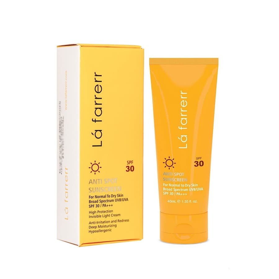 کرم ضد آفتاب و ضد لک بدون رنگ لافارر SPF 50 (معمولی و خشک) — تصویر ۴