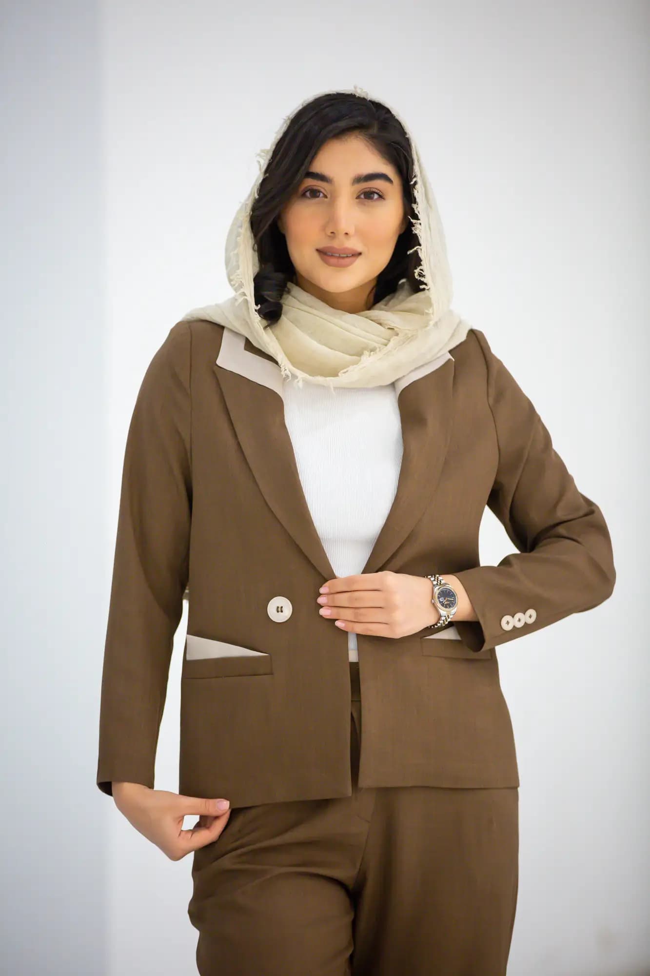 کت زنانه ترکیبی سایه — تصویر ۴