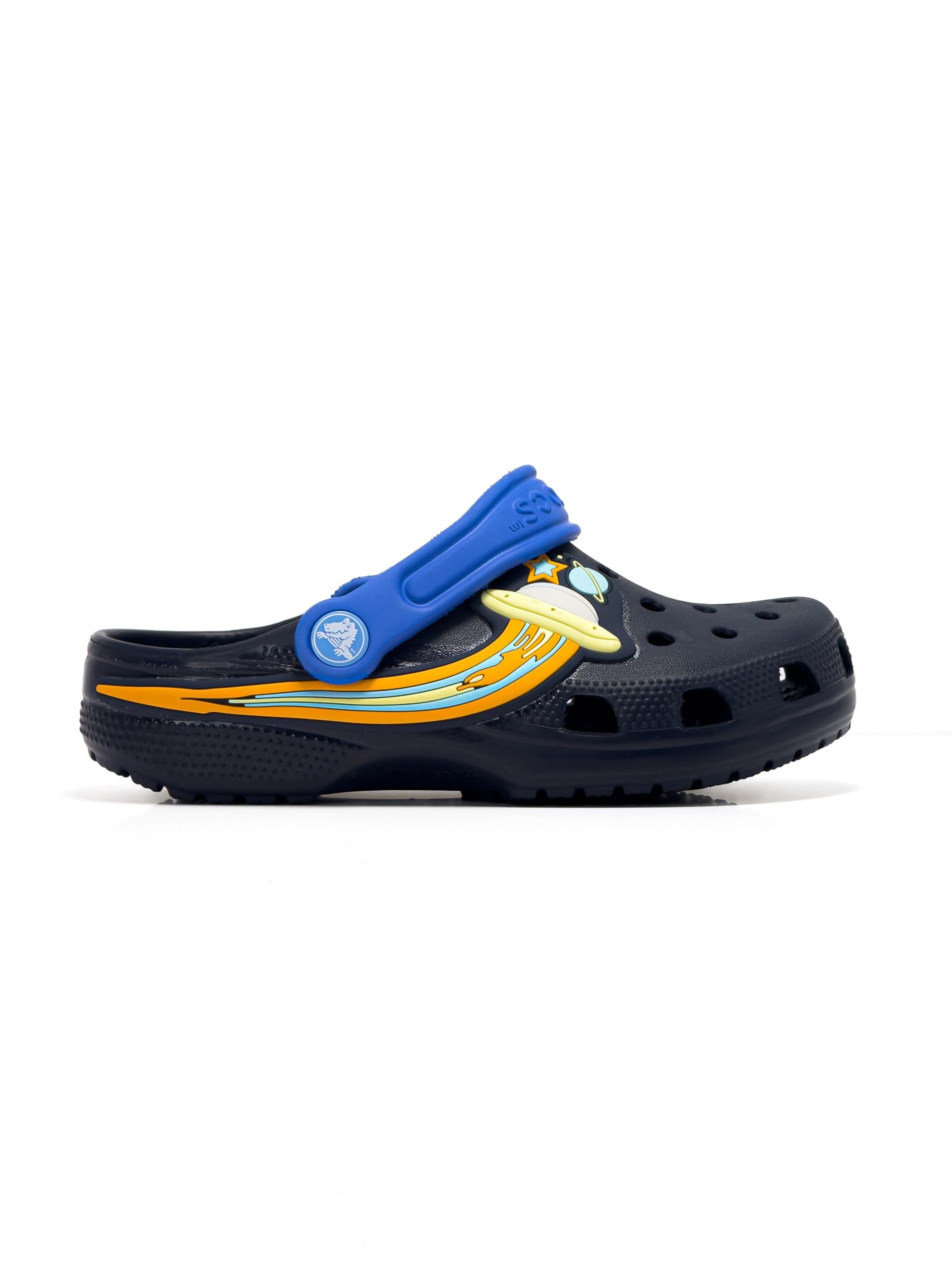 کراکس بچگانه چراغدار طرح ستاره سرمهای آبی | Crocs Kids