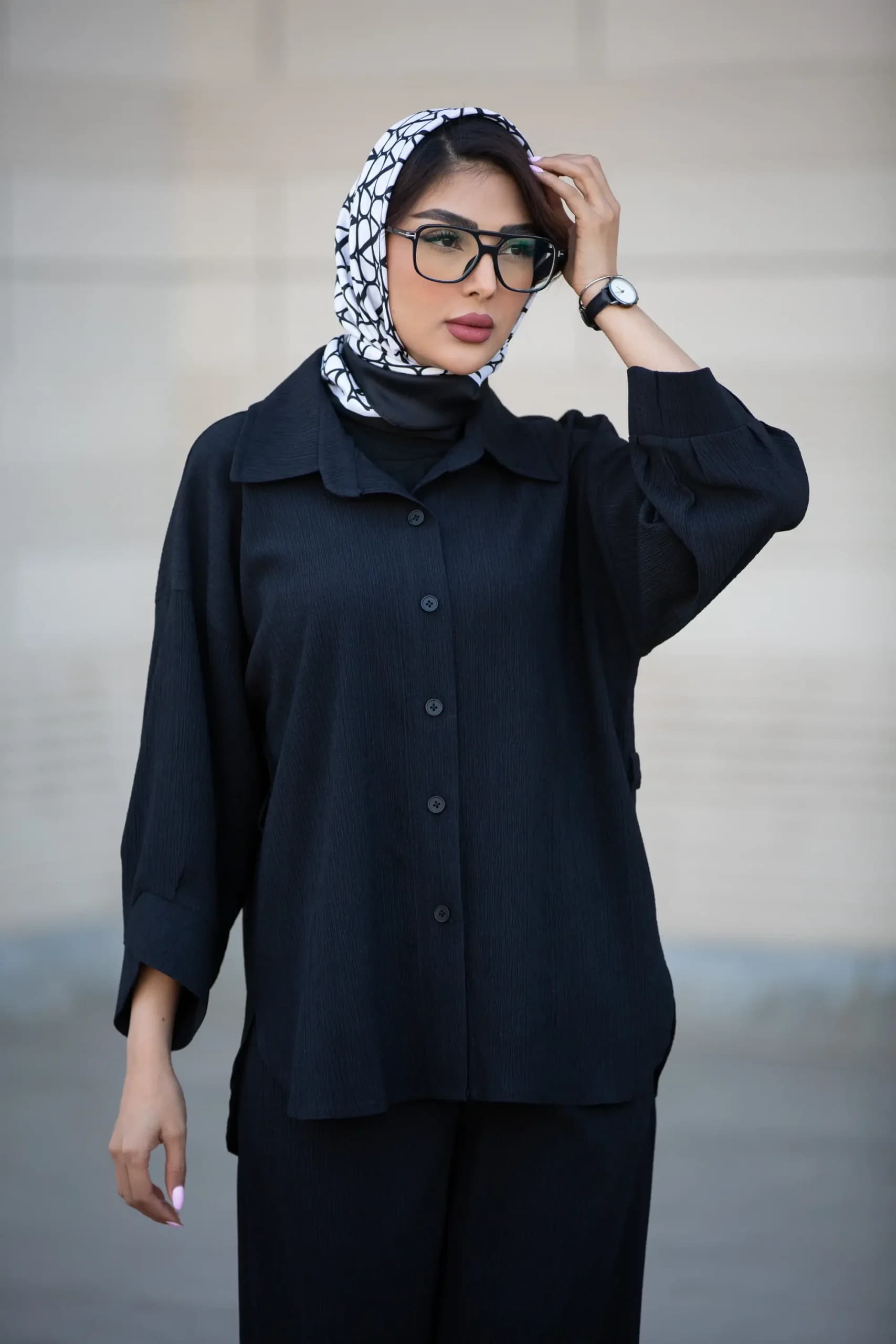 شومیز کمربند چرم لونا — تصویر ۶