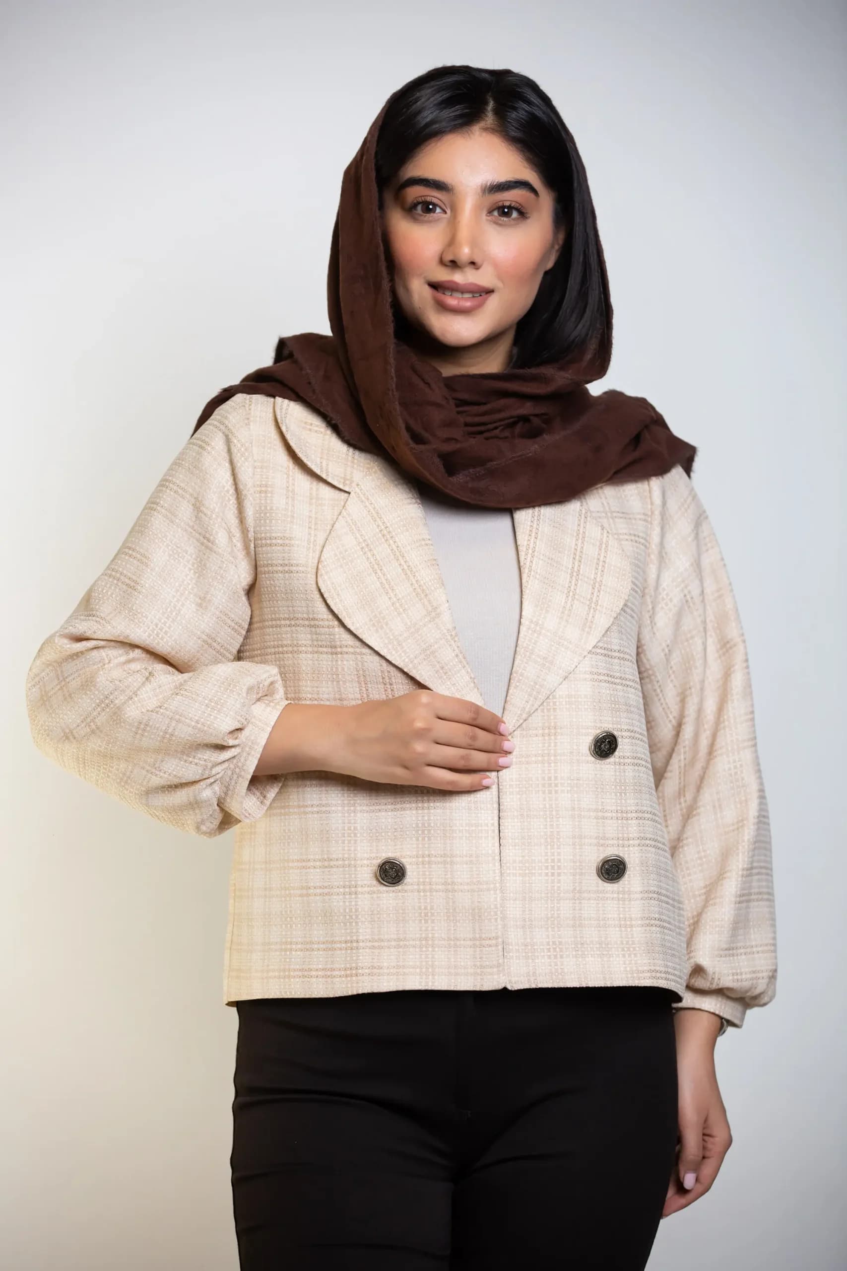 کت زنانه حصیری یقه انگلیسی — تصویر ۵