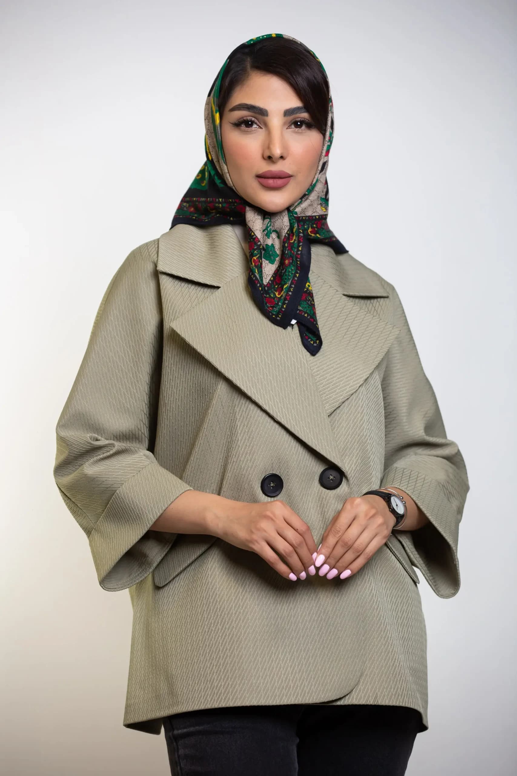 مانتو کت زنانه ثمینا ژاکارد — تصویر ۵
