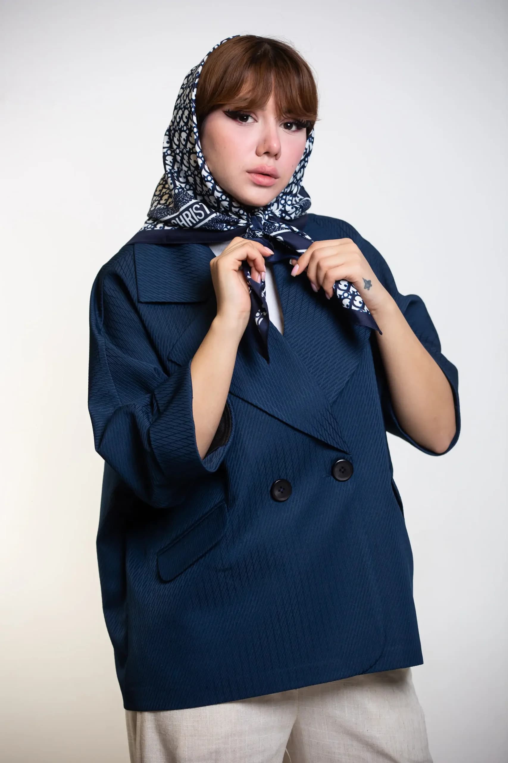 مانتو کت زنانه ثمینا ژاکارد — تصویر ۸