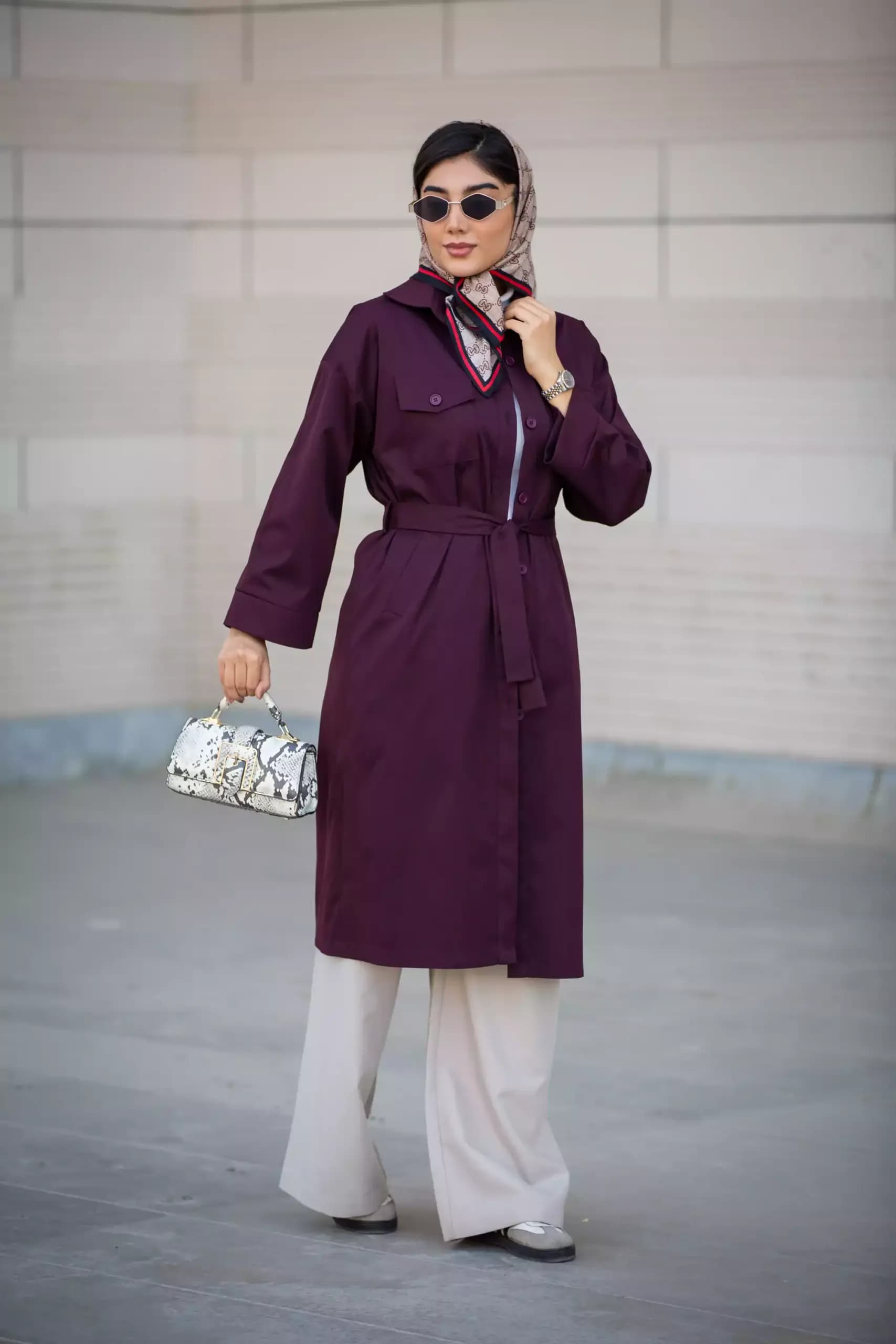 بارانی زنانه پارکا بلند 4 جیب — تصویر ۶