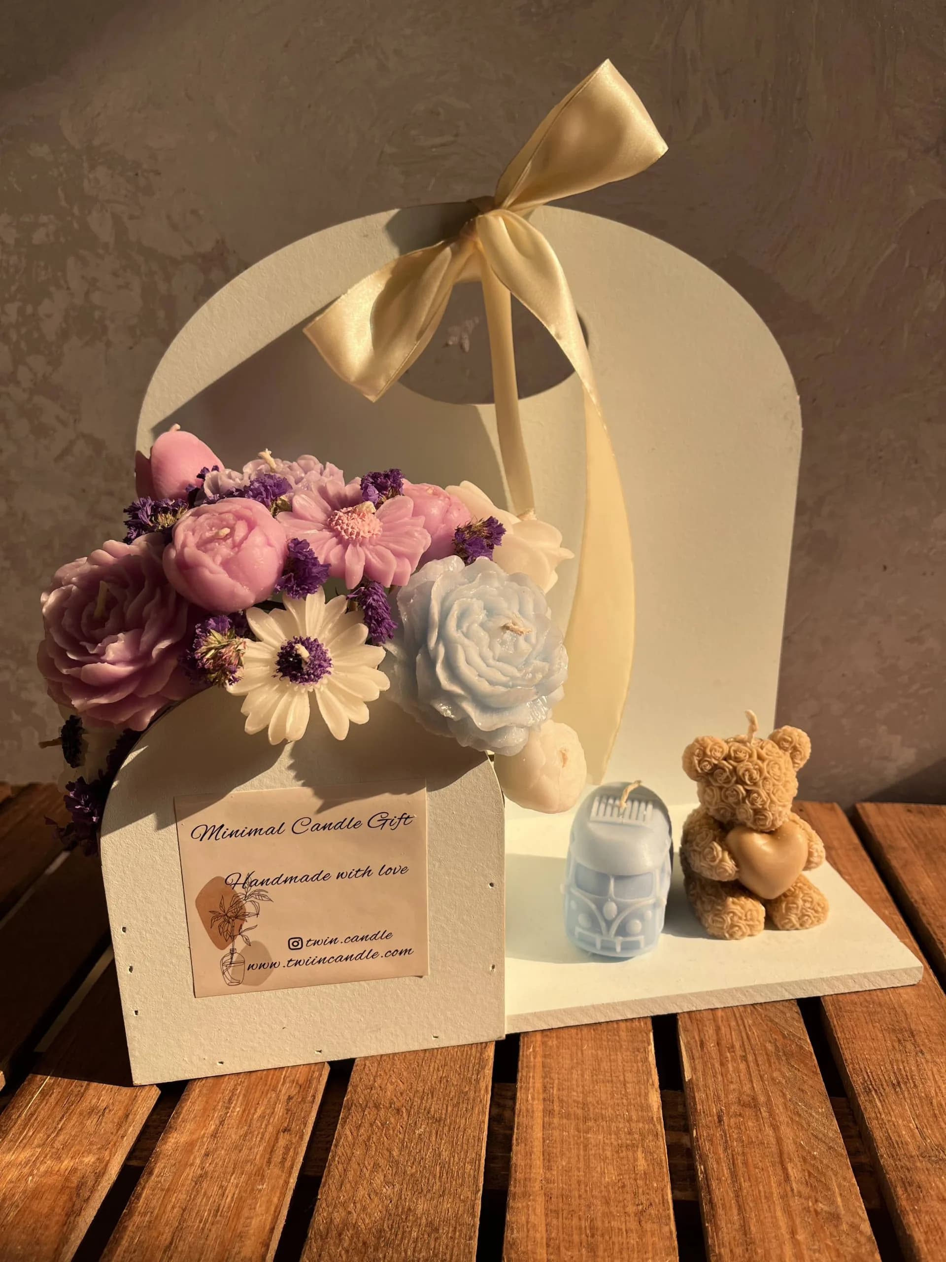 باکس شمع گل baby blue