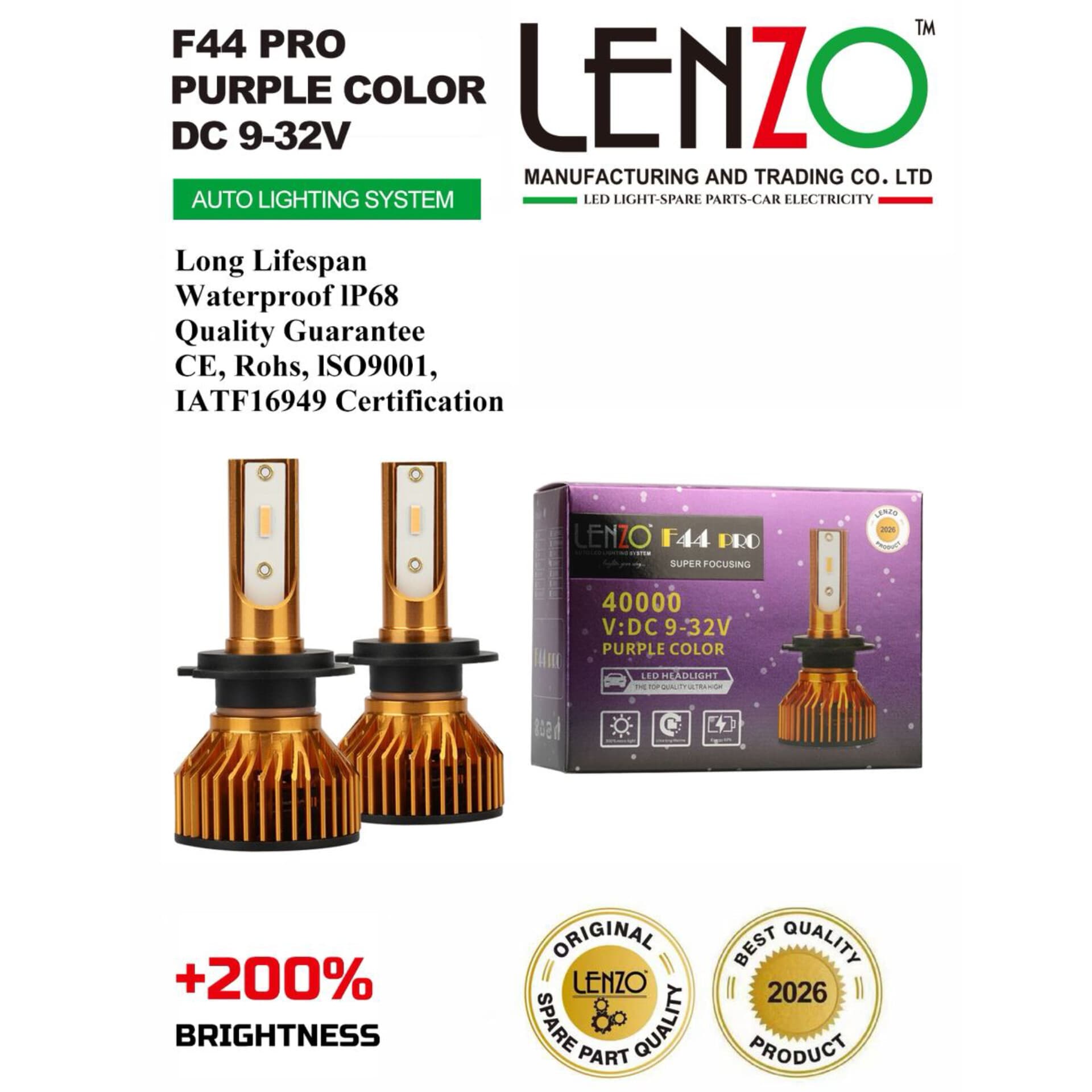 هدلایت F44 لنزو با نور یخی ایس — تصویر ۳