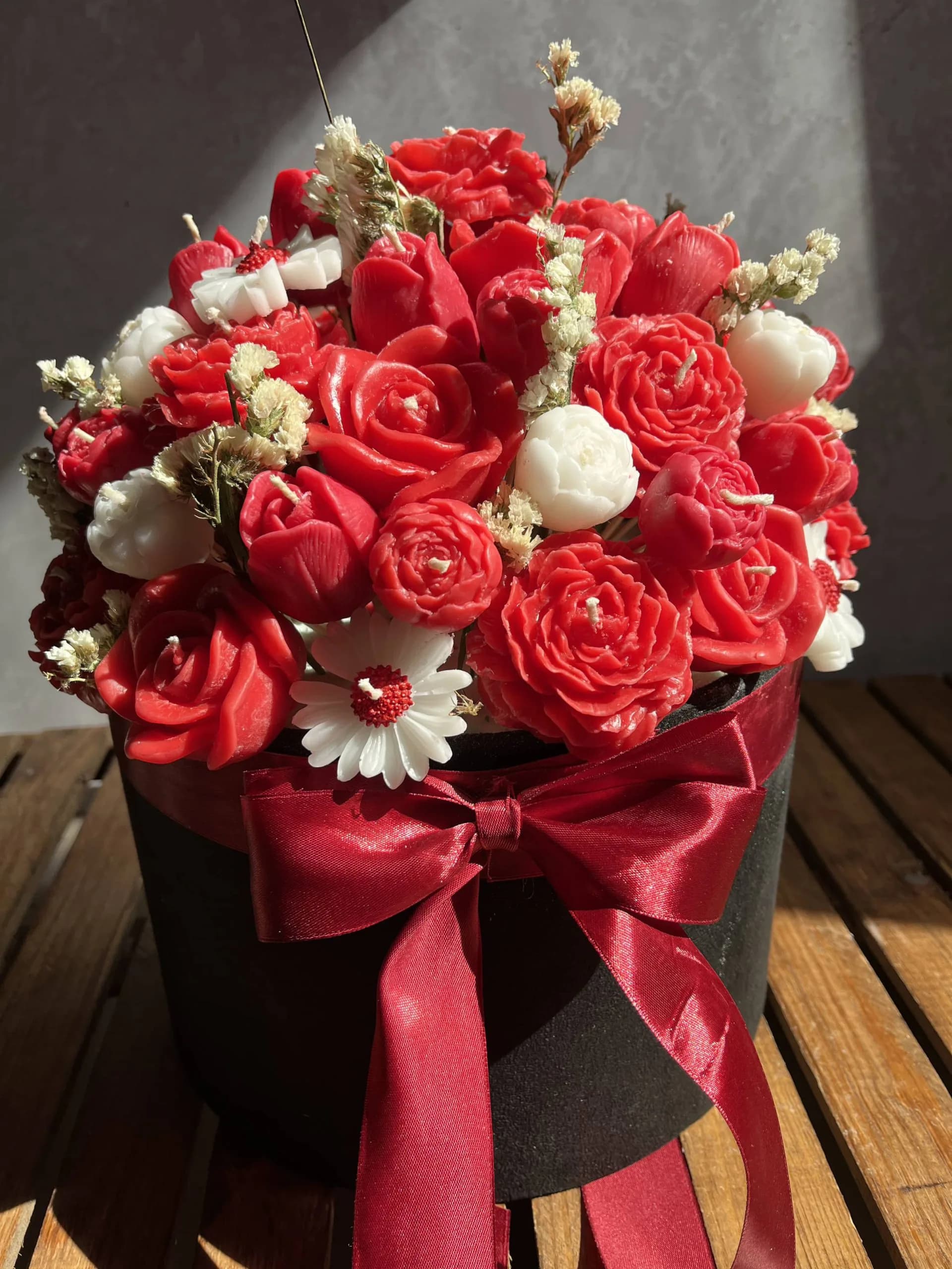 باکس شمع گل red rose — تصویر ۸