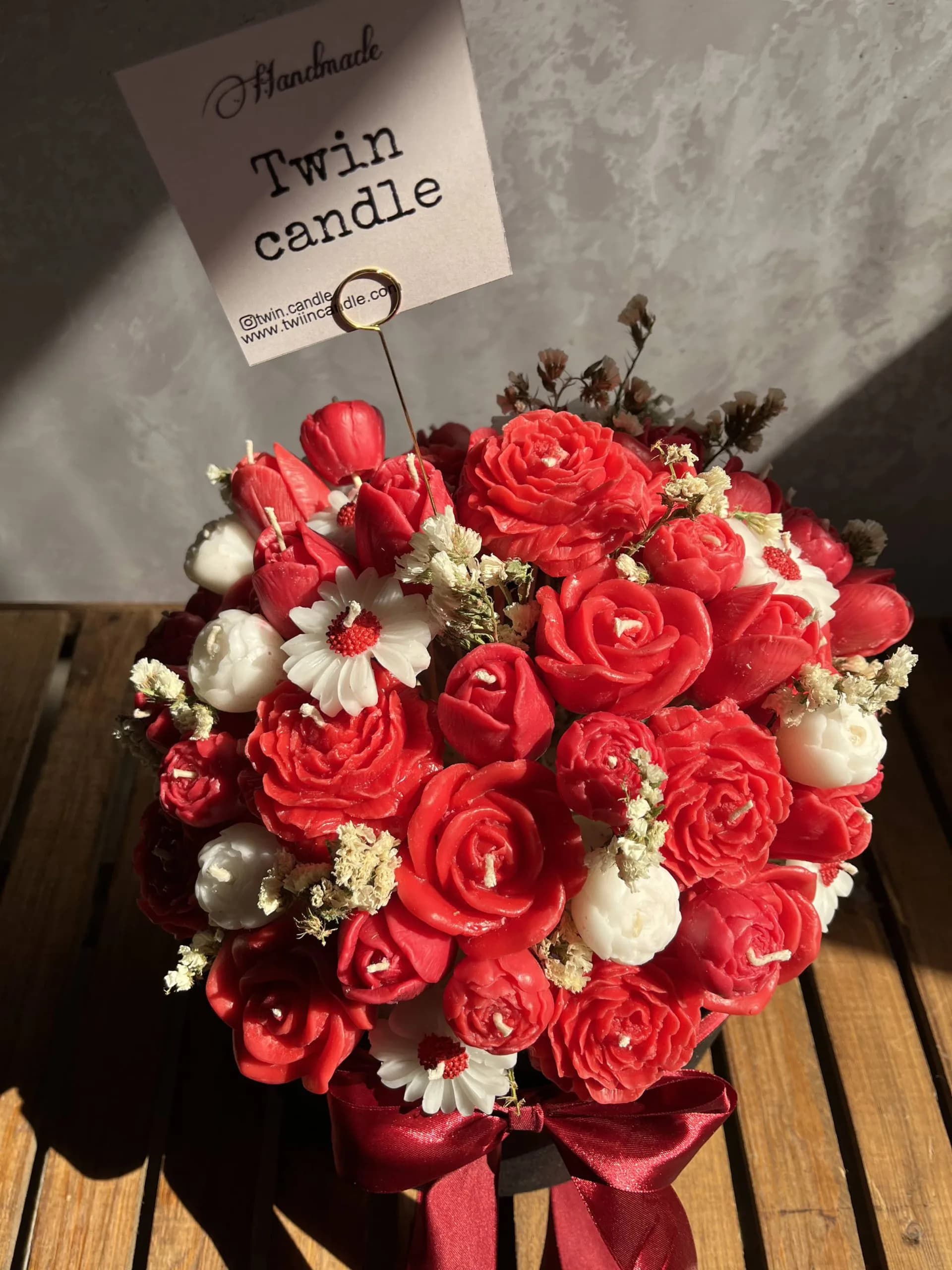باکس شمع گل red rose — تصویر ۵