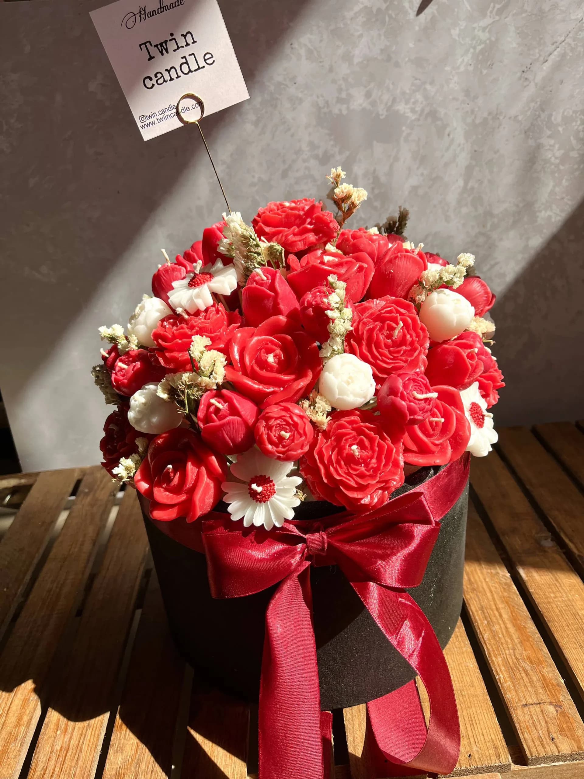 باکس شمع گل red rose