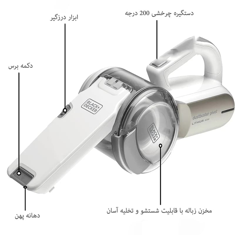جارو شارژی دستی بلک اند دکر PV1420 — تصویر ۱۰