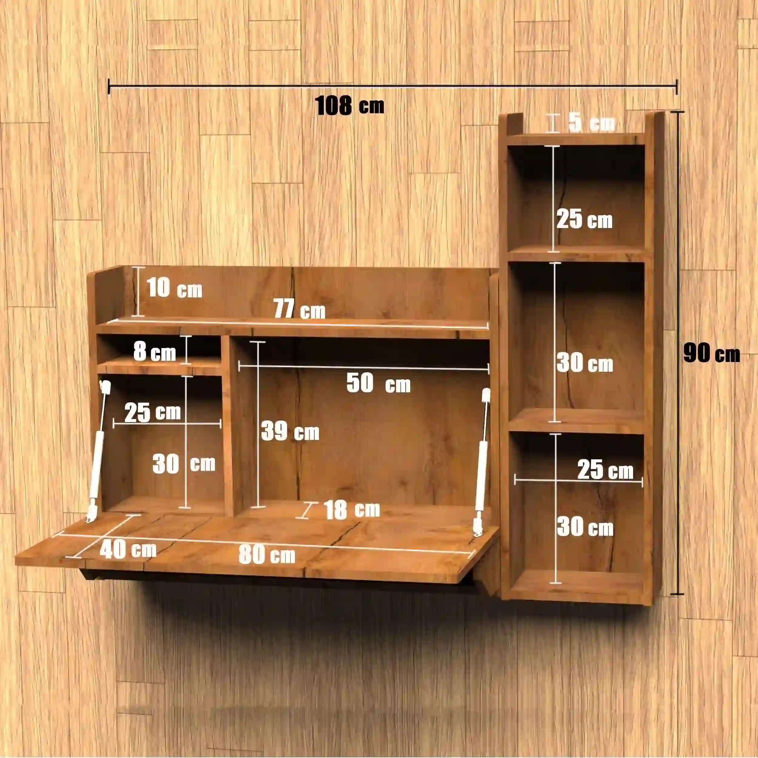 میز تحریر دیواری کتابخانه دار WD80 — تصویر ۱۲